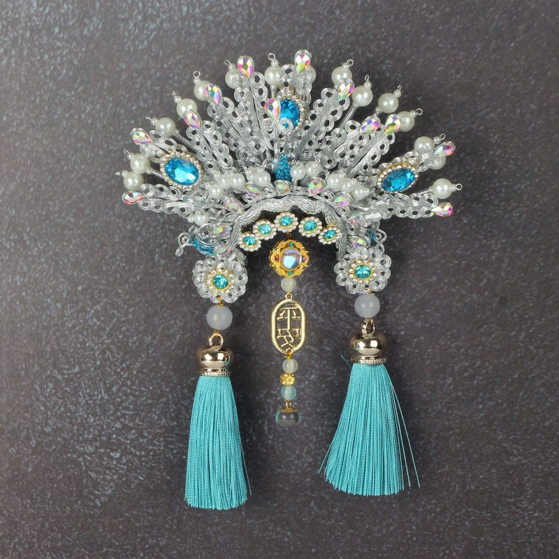 Ancient Chinese Opera Phoenix Coronet & Bridal Headdress Fridge Magnets, Peking Opera Facial Mask Cultural Souvenirs from Beijing Museum, Travel Magnetic Refrigerator Decor Gifts