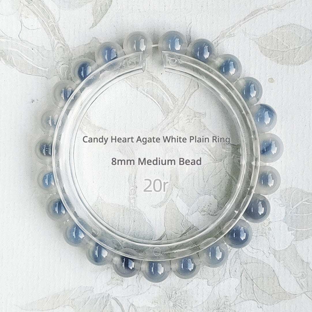 Sugar Heart Agate Bracelet | Half-Sugar Solid Color Small Beads | Beijing Temple Style | Exquisite Classic Design | 8mm Medium Beads, Blue - Blissette