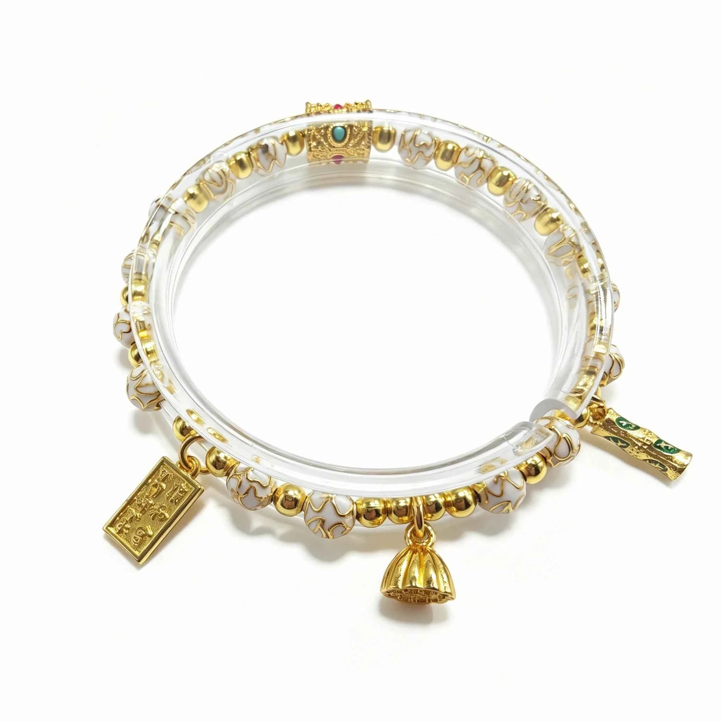 Lucky Enamel Beaded Bracelet | Temple - Inspired Cloisonné Jewelry