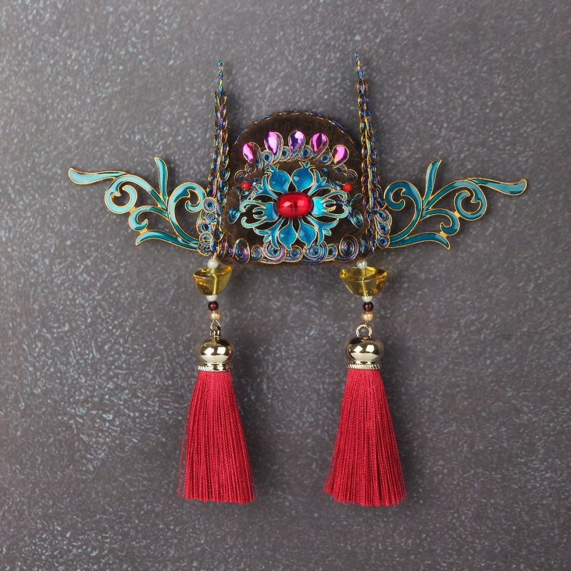 Ancient Chinese Opera Phoenix Coronet & Bridal Headdress Fridge Magnets, Peking Opera Facial Mask Cultural Souvenirs from Beijing Museum, Travel Magnetic Refrigerator Decor Gifts