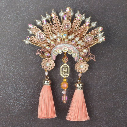 Ancient Chinese Opera Phoenix Coronet & Bridal Headdress Fridge Magnets, Peking Opera Facial Mask Cultural Souvenirs from Beijing Museum, Travel Magnetic Refrigerator Decor Gifts