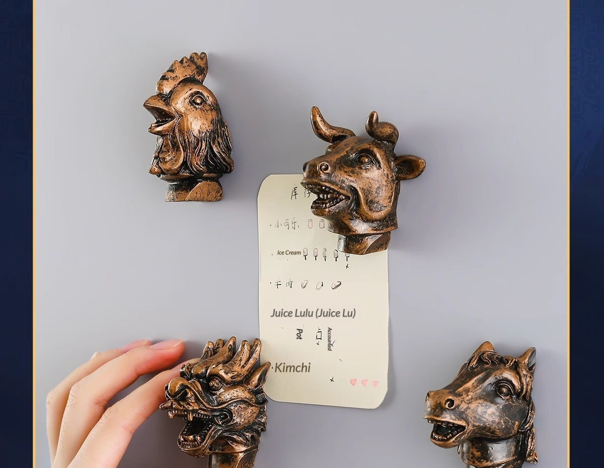 12 Zodiac 3D Resin Fridge Magnets | Yuanmingyuan Beijing Souvenir