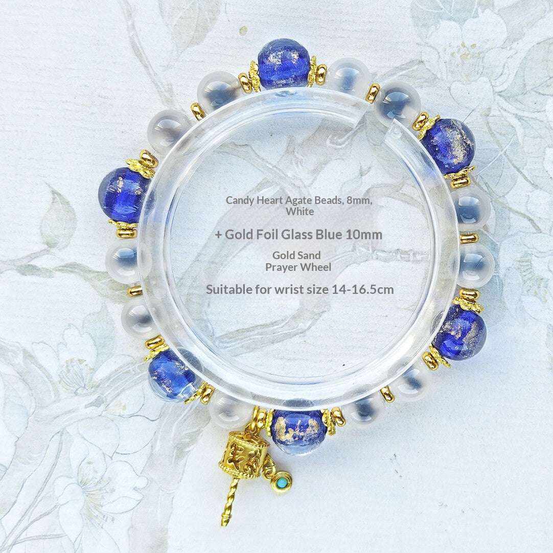 Sugar Heart Agate Half-Sugar Bracelet | Gold Foil Glass Design | Panjiayuan Premium Quality 2026 | New Chinese Style - Blissette