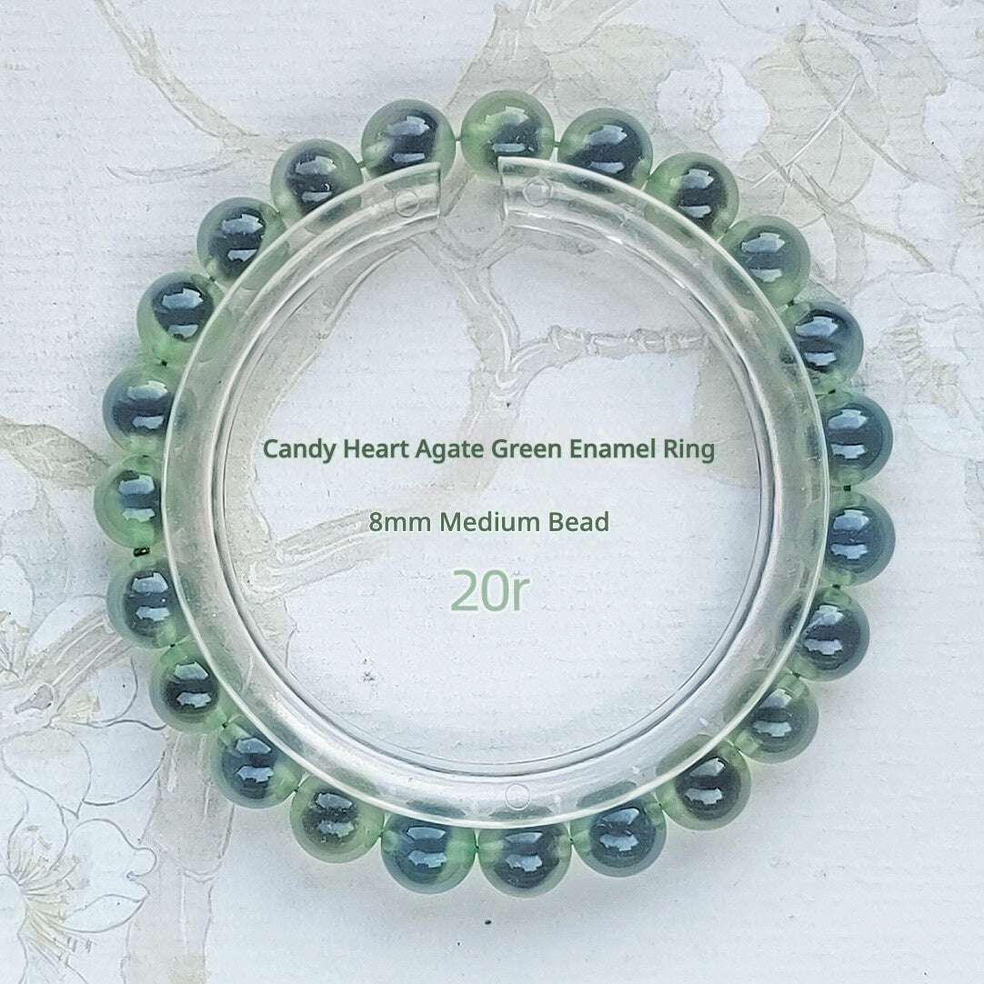 Sugar Heart Agate Bracelet | Half-Sugar Solid Color Small Beads | Beijing Temple Style | Exquisite Classic Design | 8mm Medium Beads, Blue - Blissette