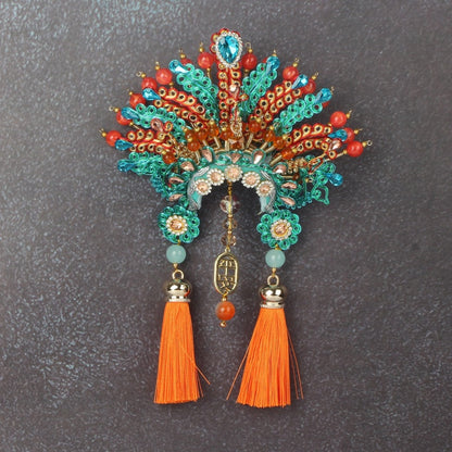Ancient Chinese Opera Phoenix Coronet & Bridal Headdress Fridge Magnets, Peking Opera Facial Mask Cultural Souvenirs from Beijing Museum, Travel Magnetic Refrigerator Decor Gifts